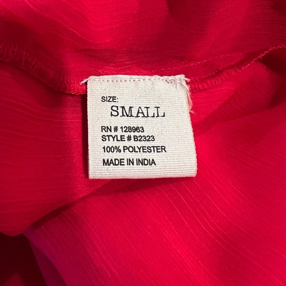NWT Banjara Off Shoulder Bell Sleeve Red Top Blouse. Size Small - Picture 10 of 11